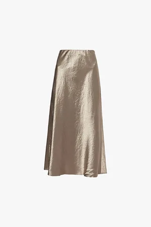 Max Mara Alessio Satin-texture Woven Midi Skirt