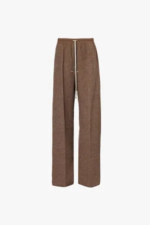 Rick Owens Bella High-rise Wide-leg Drawstring-waist Brushed Wool Trousers