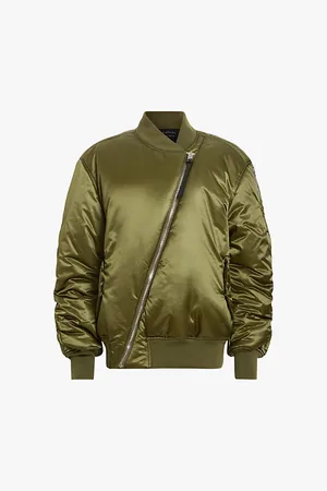AllSaints Roomer Asymmetric-zip Relaxed-fit Bomber Jacket