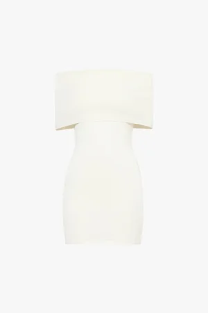 WARDROBE.NYC Off-shoulder Slim-fit Knitted Mini Dress