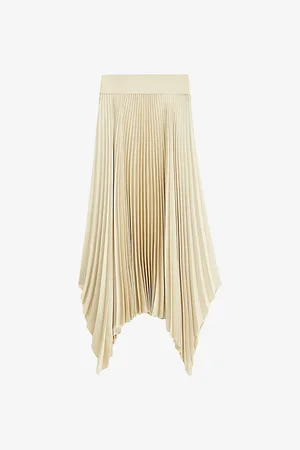 Joseph Ade Asymmetric-hem High-rise Plissé Woven Midi Skirt