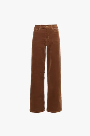 Frame Le Slim Palazzo Five-pockets Wide-leg High-rise Stretch-cotton Blend Trousers