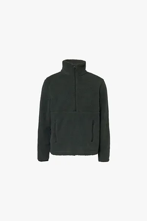 Paige Horton Fleece-texture High-neck Woven Sweatshirt