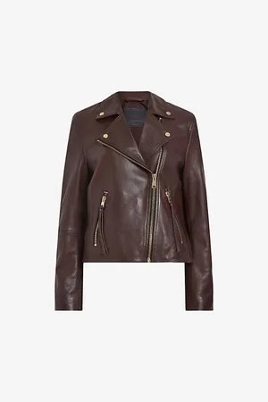 AllSaints Dalby Regular-fit Cropped Leather Biker Jacket