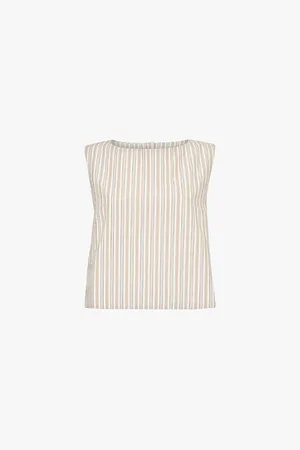 POSSE Mabel Stripe-pattern Sleeveless Cotton Top