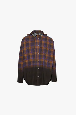 Acne Studios Hood Contrast Panels Cotton Shirt