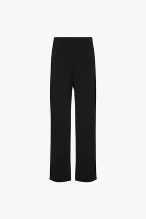 Vince Bias Elasticated-waistband Straight-leg High-rise Woven-blend Trousers