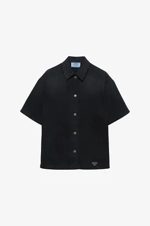 Prada Logo-embellished Loose-fit Denim Shirt