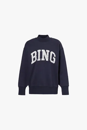 ANINE BING Bradie Branded Cotton-jersey Sweatshirt