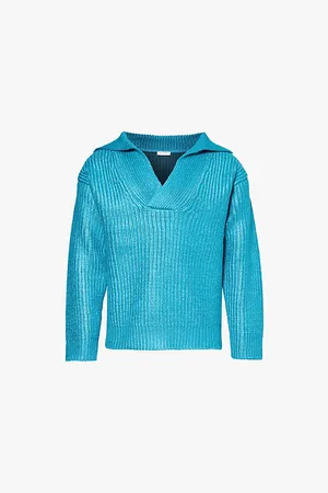 VALENTINO Spread Collar Knitted Regular-fit Silk-blend Jumper