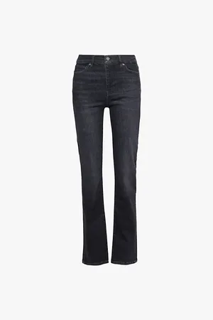 Frame Five-pockets Straight-leg High-rise Stretch-denim Blend Jeans