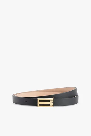 Victoria Beckham Micro Frame Gold-toned Hardware Leather Belt