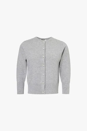 Vince Pearl-buttons Round-neck Stretch-wool Blend Cardigan