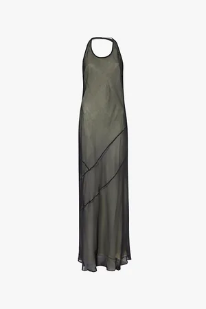 SIR Strobe Halterneck Silk Maxi Dress