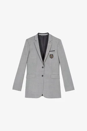 The Kooples Blazon-patch Contrast-piping Wool Jacket