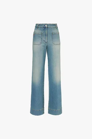 Victoria Beckham Alina High-waist Wide-leg Stretch-denim Jeans