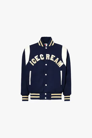 ICECREAM Drippy Text-embroidery Regular-fit Woven Varsity Jacket
