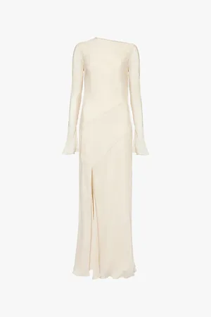 SIR Strobe Split-front Silk Maxi Dress