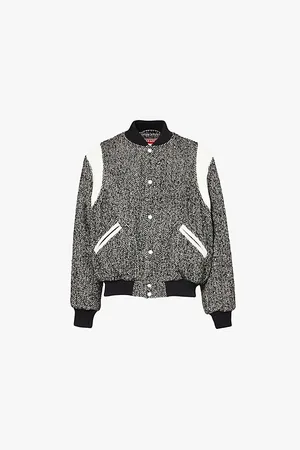 Kenzo Wool Varsity Embroidered Branding Regular-fit Wool-blend Jacket