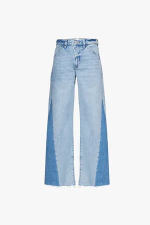 Frame Le Baggy Contrast-panels Wide-leg Low-rise Recycled-denim Jeans