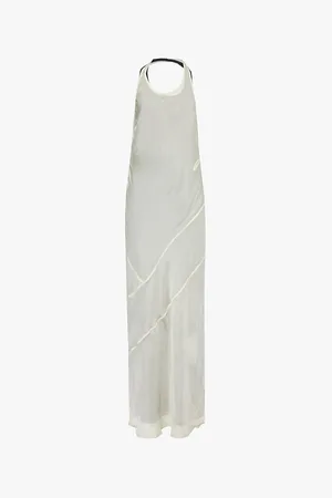 SIR Strobe Halterneck Silk Maxi Dress
