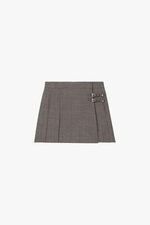 The Kooples Prince of Wales-check Pleated Wool Mini Skirt