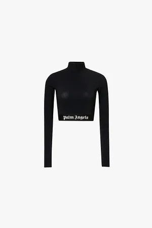 Palm Angels Slim-fit Mock-neck Jersey Top