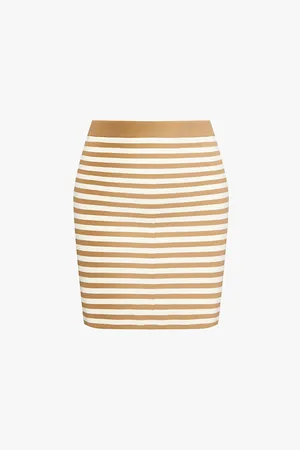 Max Mara Domizia Stripe Slim-fit Knitted Mini Skirt