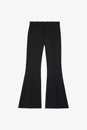 The Kooples Flared-leg High-rise Wool-blend Trousers