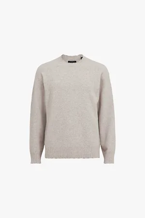 AllSaints Luka Distressed-neck Regular-fit Recycled Polyester-blend Jumper