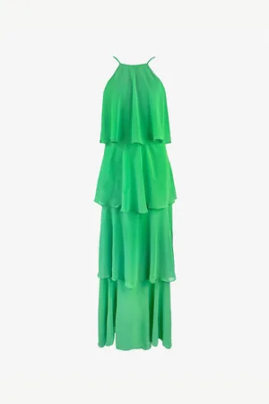 Ro&Zo Savannah Square-neck Tiered Woven Maxi Dress