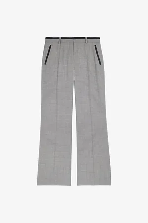 The Kooples Contrast-trim High-rise Wool Trousers