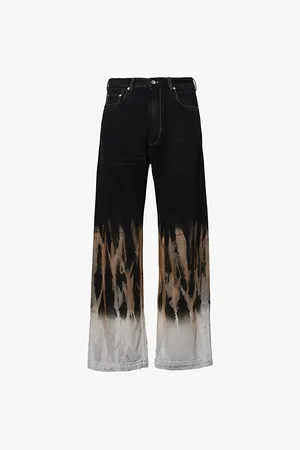 Rick Owens Geth Bleach-effect Wide-leg Regular-fit Denim Jeans