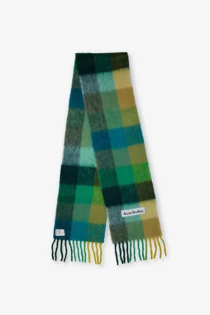 Acne Studios Logo-patch Check Knit Scarf