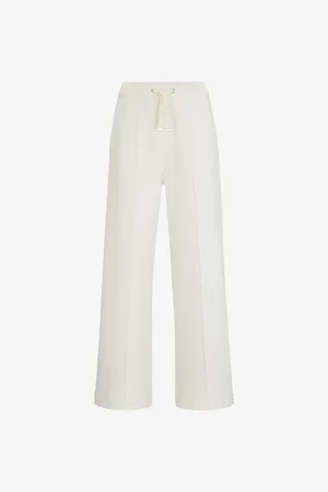 HUGO BOSS Wide-leg High-rise Drawstring Cotton-jersey Trousers