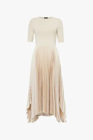 Joseph Darno Pleated Woven Midi Dress