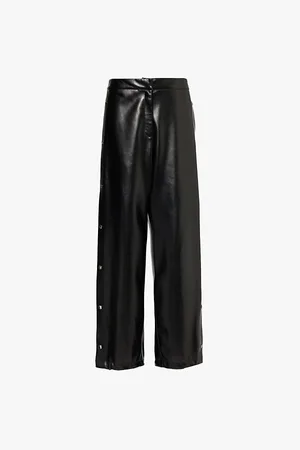 Stella McCartney Snapped Popper-fastening-at-sides Wide-leg High-rise Faux-leather Trousers