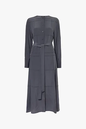 Joseph Helene Detachable-belt Silk Midi Dress