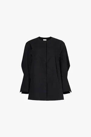 DRIES VAN NOTEN Clarissa Round-neck Cotton-poplin Shirt