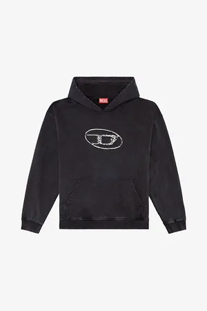 Diesel S-boxt Q7 Logo-print Relaxed-fit Cotton Hoody