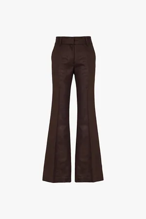 GABRIELA HEARST Rhein Two-slip-pockets Straight-leg Mid-rise Silk Trousers