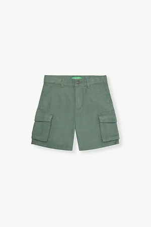 Benetton Brand-embroidery Flap-pockets Linen-blend Shorts 3-6 Years