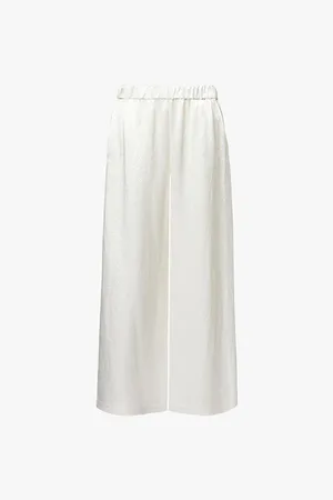 Max Mara Accanto Crinkled-satin-texture Wide-leg High-rise Woven Trousers