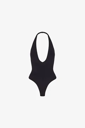 SKIMS Sculpting Halter-neck Plunge Stretch-woven Body