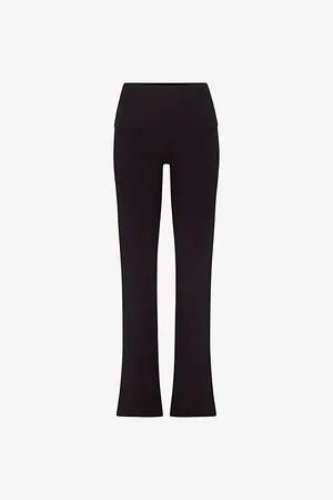 SKIMS Foldover Slim-fit High-rise Stretch-jersey Trousers