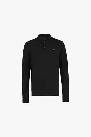 AllSaints Reform Logo-embroidered Long-sleeve Cotton Polo