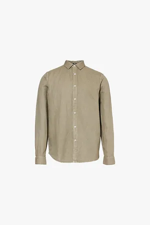 Paige Peters Spread-collar Regular-fit Linen-blend Shirt