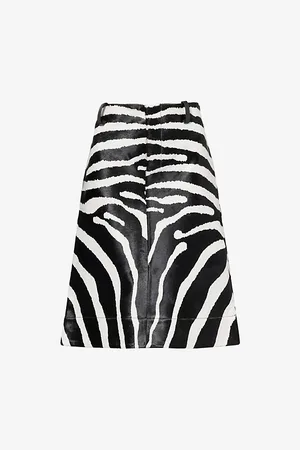 Jacquemus La Jupe Tozzi Zebra-print Leather Midi Skirt