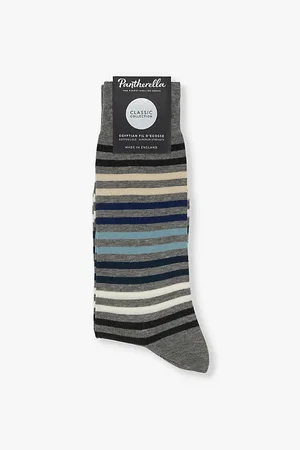 Pantherella Kilburn Stripe Pattern Cotton-blend Socks