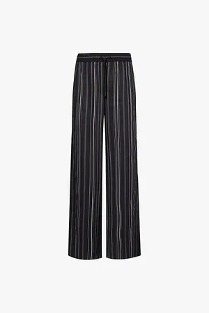 ME AND EM Stripe Drawstring Waistband Straight-leg Mid-rise Woven Trousers